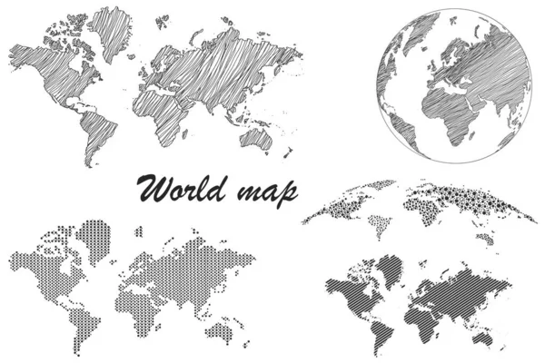 Papier Mapie Świata Mapa Polityczna Świata Szarym Tle Kraje Ilustracja — Wektor stockowy