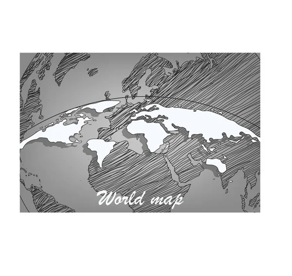 World Map Paper Mapa Político Del Mundo Sobre Fondo Gris — Vector de stock