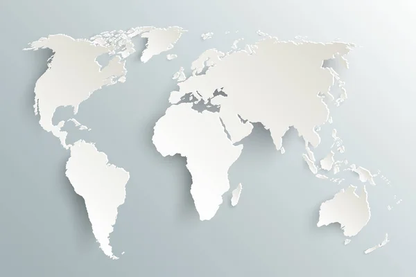 Wereldkaart Papier Politieke Kaart Van Wereld Een Grijze Achtergrond Landen — Stockvector