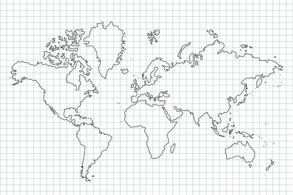 Carta Geografica Del Mondo Mappa Politica Del Mondo Sfondo Grigio — Vettoriale Stock