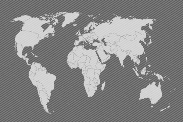 Χαρτί Παγκόσμιου Χάρτη Πολιτικός Χάρτης Του Κόσμου Γκρίζο Φόντο Χώρες — Διανυσματικό Αρχείο