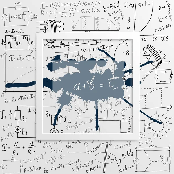 Ciencia Junta Escolar Fondo Ecuaciones Matemáticas Fórmulas Física Diagramas Gráficos — Vector de stock