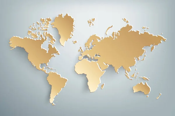 Mapa Mundial Papel Color Mapa Político Del Mundo Sobre Fondo — Vector de stock