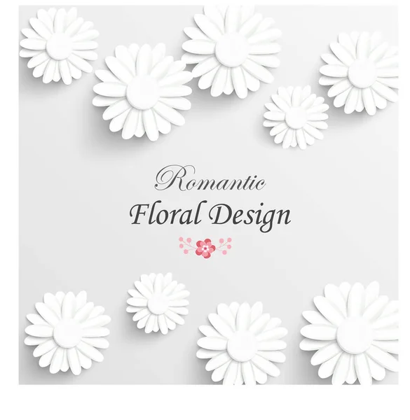 Une Fleur Papier Camomille Fleurs Blanches Coupées Dans Papier Décorations — Image vectorielle