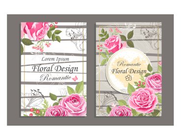 Gül zarif kartı. Karalama. Güzel bir buket pembe çiçek ve yapraklı kare çerçeve. Kalp. Çiçek kompozisyonu. - Lily. Düğün davetiyesi, doğum günü. Geçmişi. Vektör illüstrasyonu.