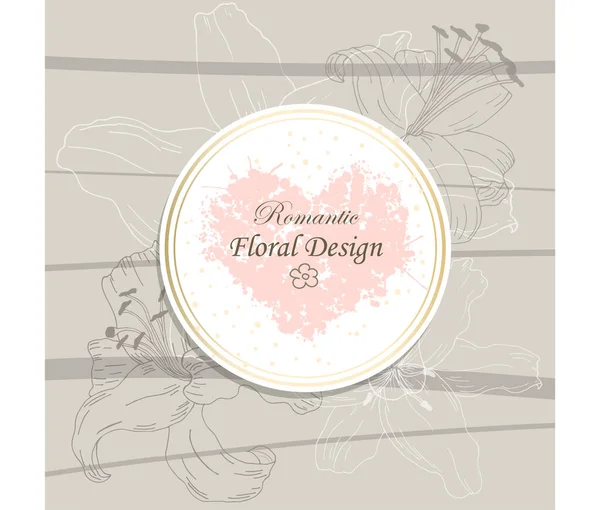 Lily Collection Florale Colorée Avec Feuilles Fleurs Design Pour Invitation — Image vectorielle