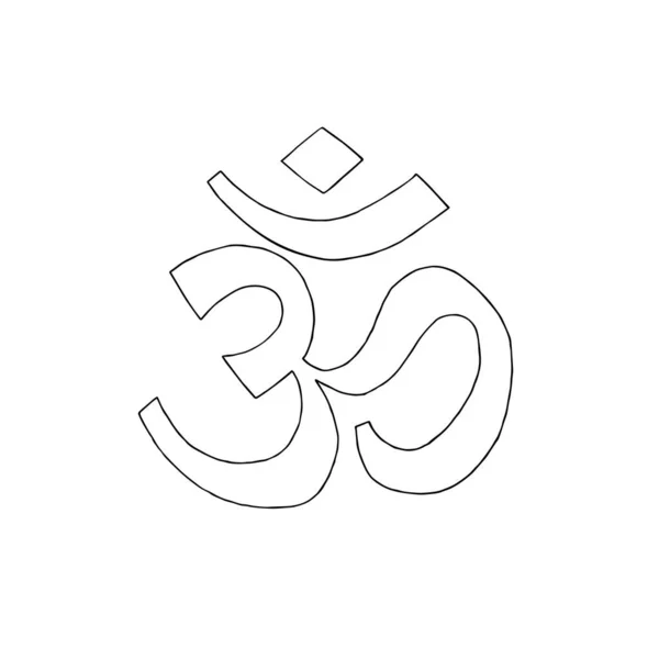 Aum Indiaans Heilig Geluid Het Symbool Van Goddelijke Triade Van — Stockvector