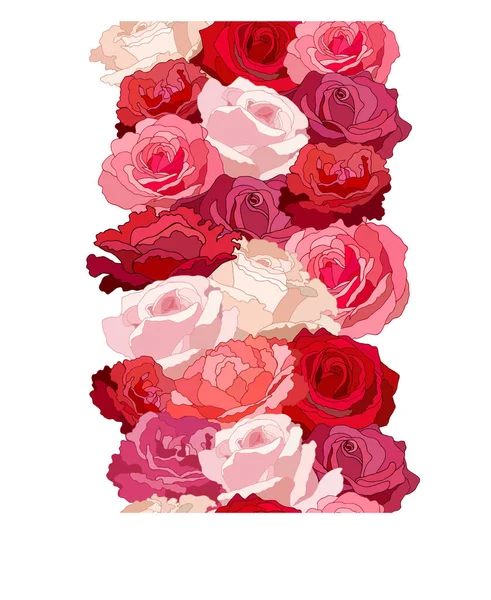 Patrón Sin Costuras Con Rosas Rosadas Fondo Flores Textura Sin — Archivo Imágenes Vectoriales