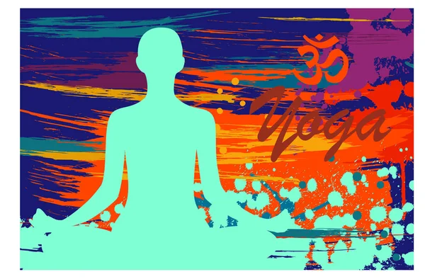 Yoga Lotus Pozunda Rahatlayan Biri Meditasyon Yoga Seti Uluslararası Yoga — Stok Vektör