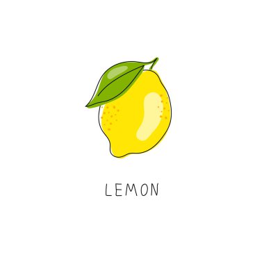 Limonun tamamı kesilmiş, dilimlenmiş, kesme yolu beyaz arka planda izole edilmiş. Hazır ol. Çiçekli taze meyveler ve yeşil yapraklar. Citrus. Asgari düzeyde. Doodle Black hattı. Vektör illüstrasyonu