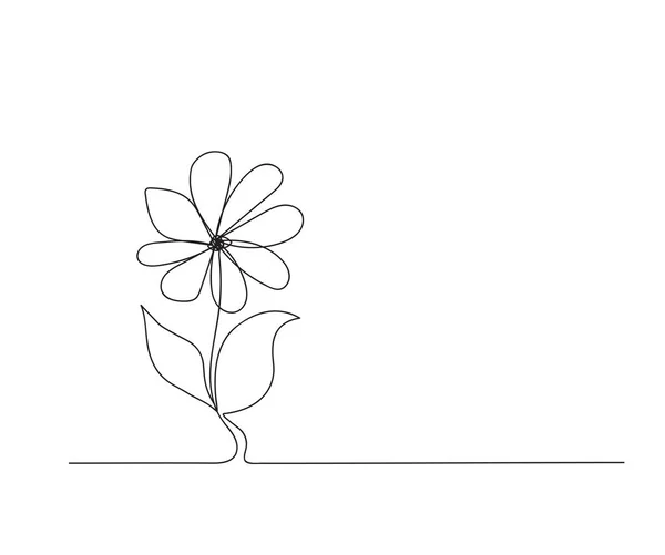 Λουλούδια Μαύρο Λευκό Φόντο Ντούντλ Χειρόγραφο Συνεχές Σχέδιο Γραμμής Κίτρινο — Διανυσματικό Αρχείο