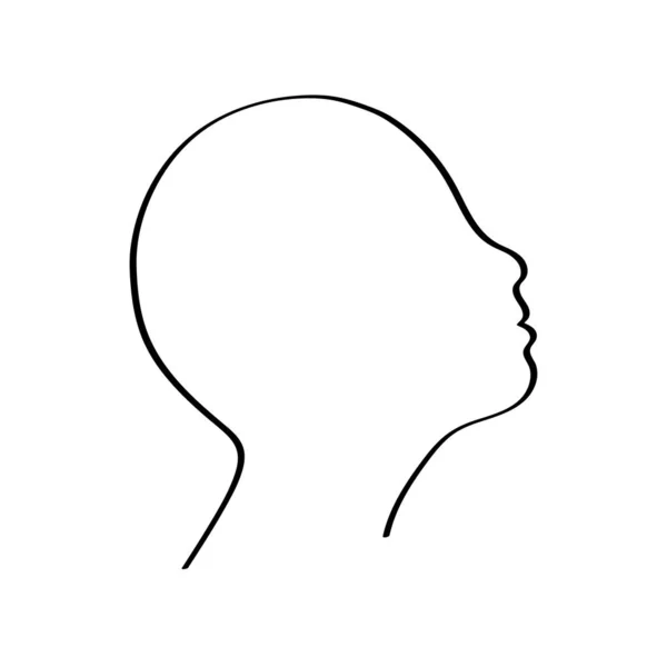 Abstraktní Výkres Jedné Čáry Připravit Doodle Portrétní Minimalistický Styl Logo — Stockový vektor