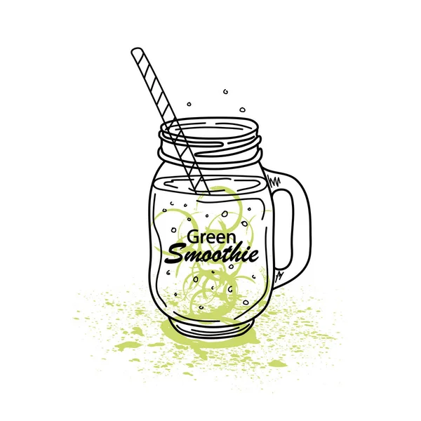 Smoothie Detox Cocktail Day Αφίσα Στυλ Doodle Σετ Από Χειροποίητα — Διανυσματικό Αρχείο