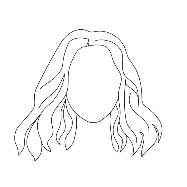 Abstraktes Gesicht Eine Linienzeichnung Set Vorhanden Doodle Portrait Minimalistischen Stil — Stockvektor