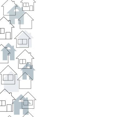 - Ev. Ev logosu tasarım şablonu. Siyah beyaz bina silueti. Vektör illüstrasyonu.