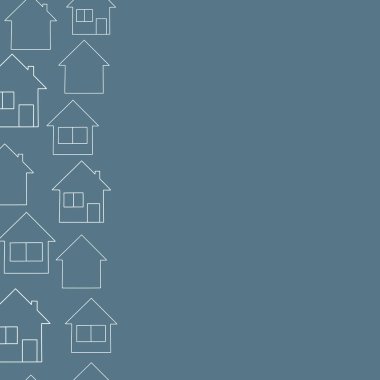 - Ev. Ev logosu tasarım şablonu. Siyah beyaz bina silueti. Vektör illüstrasyonu.