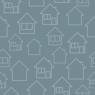 - Ev. Kusursuz bir ev ve bina şekli. El çizimi. Vektör illüstrasyonu.