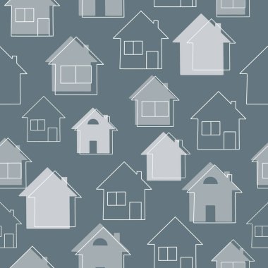 - Ev. Kusursuz bir ev ve bina şekli. El çizimi. Vektör illüstrasyonu.