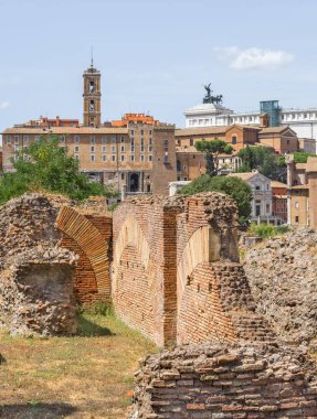 Roma, İtalya, - Ağustos 2018: kalıntıları Roma Forumu bir atış yaz gününde