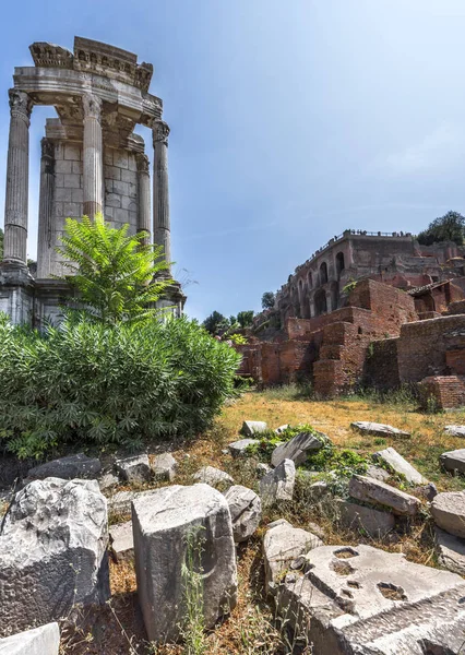 Rome Italy August 2018 Ruins Roman Forum Shot Summer Day — Stock Photo, Image