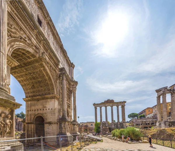 Rom Italien Augusti 2018 Ruinerna Forum Romanum Shot Sommardag — Stockfoto