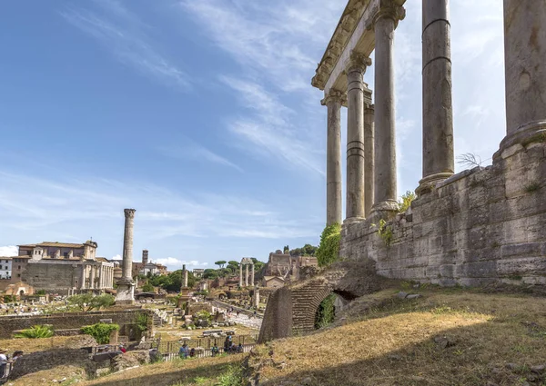 Rom Italien Augusti 2018 Ruinerna Forum Romanum Shot Sommardag — Stockfoto