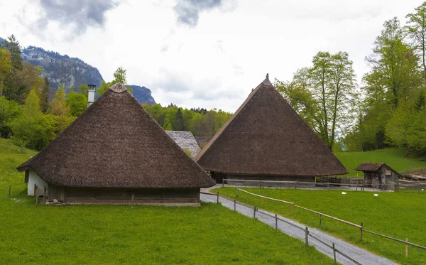 Hofstetten Bei Brienz Suiza Abril 2017 Casas Una Vez Ballenberg —  Fotos de Stock