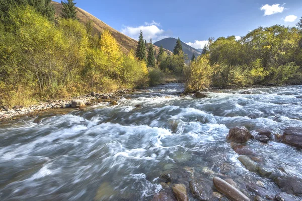 Río Turgen Otoño Región Almaty Kazajstán — Foto de Stock