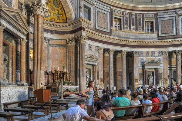 Rom Italien Augusti 2017 Interiör Staden Pantheon — Stockfoto