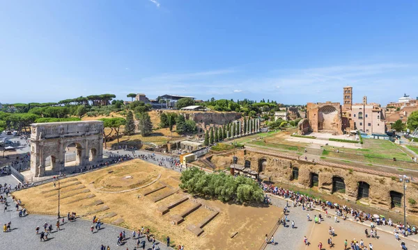 Rome Italië Augustus 2017 Zicht Boog Van Constantijn Forum Romanum — Stockfoto