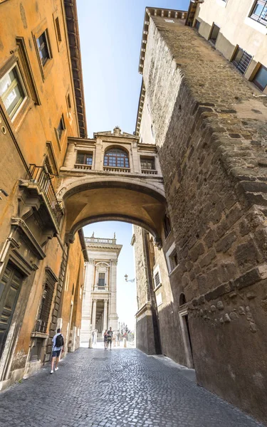 Roma Italia Agosto 2017 Vecchie Strade Campidoglio — Foto Stock