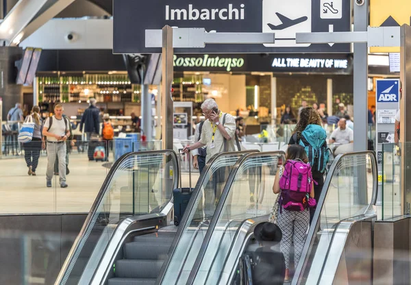 Rome Italië Augustus 2017 Zalen Van Internationale Luchthaven Van Fiumicino — Stockfoto