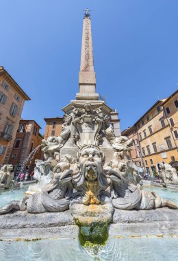 Roma, İtalya - Ağustos 2017: piazza Navona, orta Çeşme kompozisyon