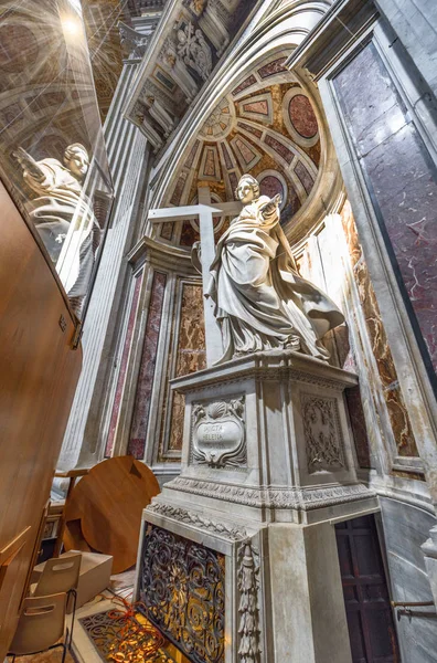 Roma Italia Agosto 2017 Estatua Interior Catedral San Pedro — Foto de Stock