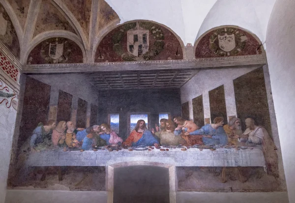 Milan Talya Aralık 2017 Last Supper Leonardo Vinci Adlı Santa — Stok fotoğraf