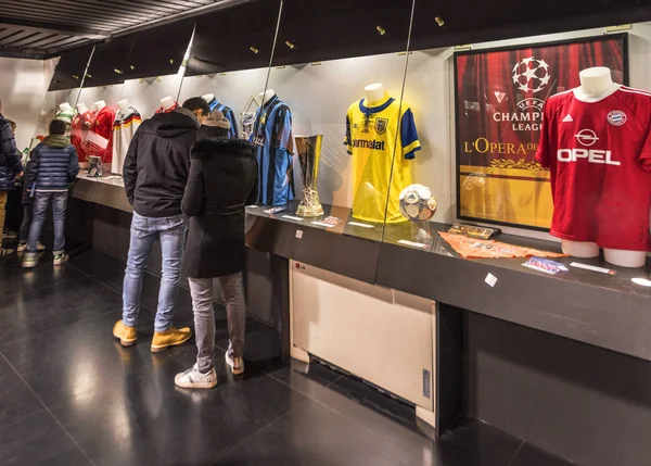 Milán Italia Diciembre 2017 Visitando Museo Del Milan Inter Estadio —  Fotos de Stock