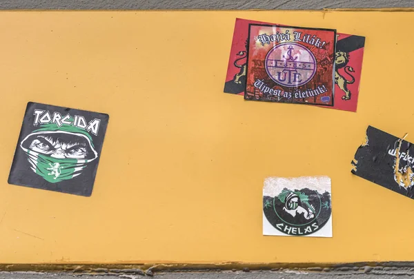 Milan Italië December 2017 Fans Stickers Bij San Siro Stadion — Stockfoto