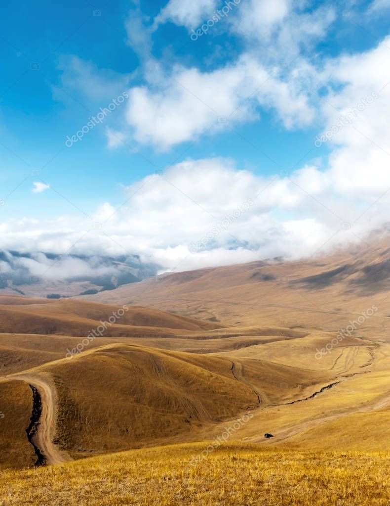 View from Assy mountain plateau in Almaty region, Kazakhstan
