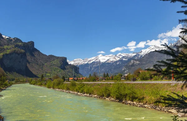 Vale Cachoeiras Alpes Suíços — Fotografia de Stock