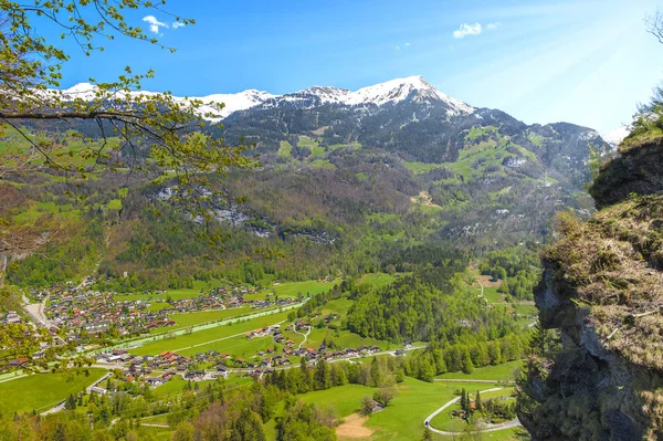 Вид Швейцарские Альпы Солнечный День — стоковое фото