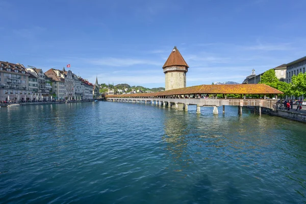 Stranden Reuss River Luzern Switzerland — Stockfoto
