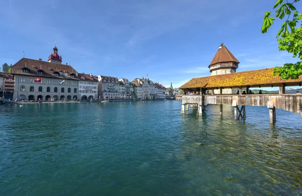 Banks Reuss River Lucerne Switzerland — Stock Photo, Image