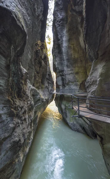 View Mountain Gorge Aare River Switzerland — Stock Photo, Image