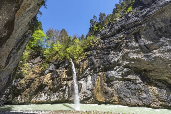 Beskåda Berg Ravinen Floden Aare Schweiz — Stockfoto