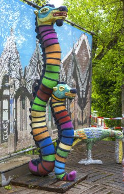 Dietikon, İsviçre - Mayıs 2017: Olağandışı heykeller Bruno Weber park
