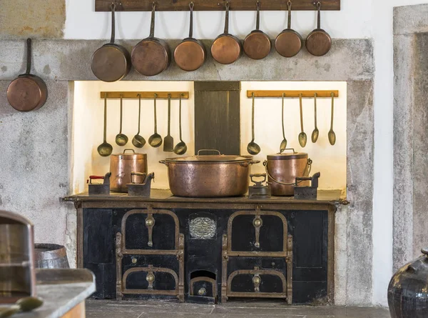 Sintra Portugalia Aprilie 2018 Expoziție Bucătărie Palatul Pena — Fotografie, imagine de stoc