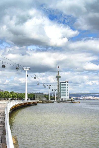 Lissabon Portugal April 2018 Blick Auf Die Stadtpromenade — Stockfoto