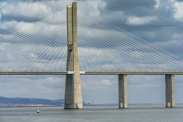 Vista Fragmentada Sobre Ponte Vasco Gama Lisboa — Fotografia de Stock