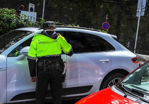 Sintra Portugal Avril 2018 Police Service Dans Les Rues Ville — Photo