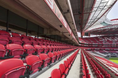Libon, Portekiz - Nisan 2018: Estadio da Luz'u ziyaret etmek - Fc Benfica'nın resmi arenası